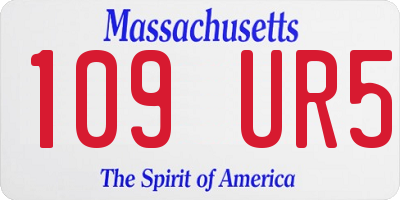 MA license plate 109UR5