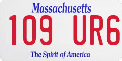 MA license plate 109UR6