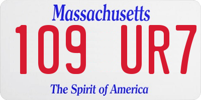 MA license plate 109UR7