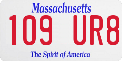 MA license plate 109UR8