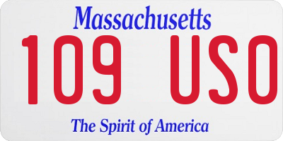 MA license plate 109US0