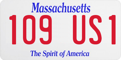 MA license plate 109US1