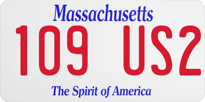 MA license plate 109US2