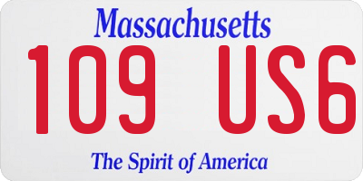 MA license plate 109US6