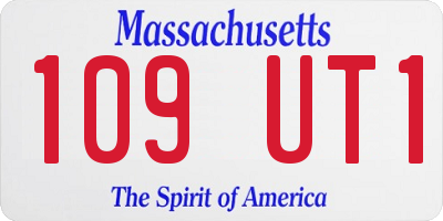 MA license plate 109UT1