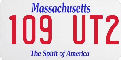 MA license plate 109UT2