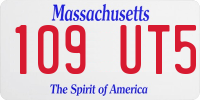 MA license plate 109UT5