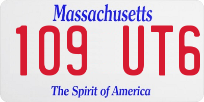 MA license plate 109UT6