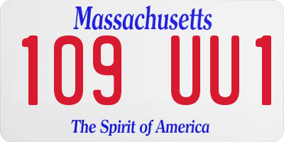 MA license plate 109UU1