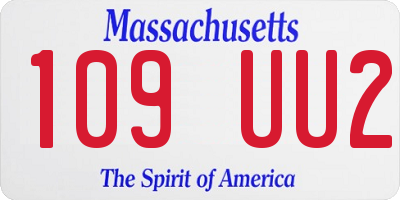 MA license plate 109UU2