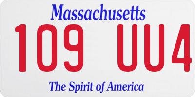 MA license plate 109UU4