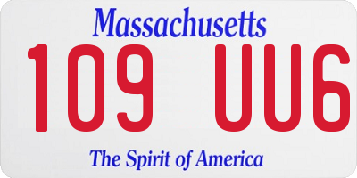 MA license plate 109UU6
