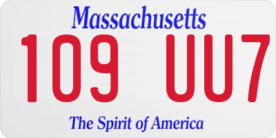 MA license plate 109UU7