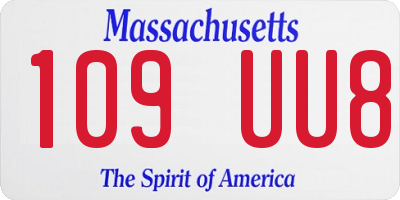 MA license plate 109UU8
