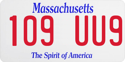 MA license plate 109UU9
