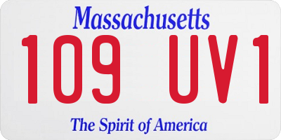 MA license plate 109UV1