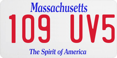 MA license plate 109UV5