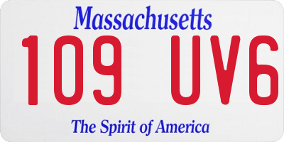 MA license plate 109UV6