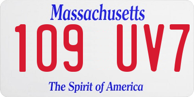 MA license plate 109UV7