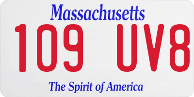 MA license plate 109UV8