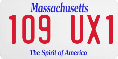 MA license plate 109UX1