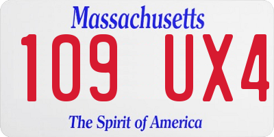MA license plate 109UX4