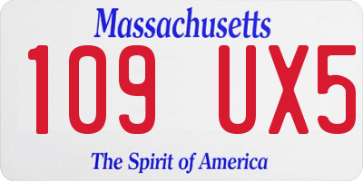 MA license plate 109UX5