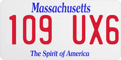 MA license plate 109UX6