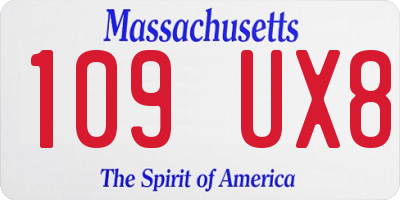 MA license plate 109UX8