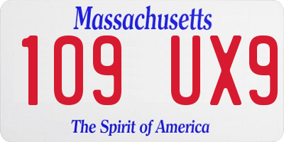 MA license plate 109UX9