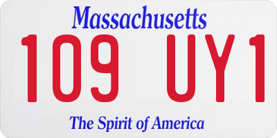 MA license plate 109UY1