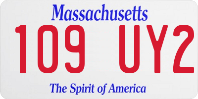 MA license plate 109UY2