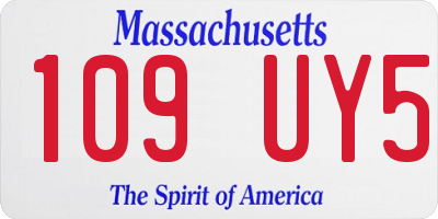 MA license plate 109UY5