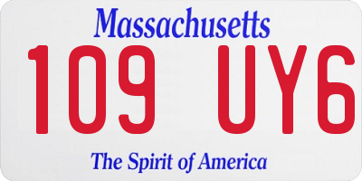 MA license plate 109UY6