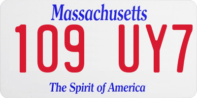MA license plate 109UY7