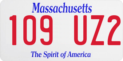 MA license plate 109UZ2