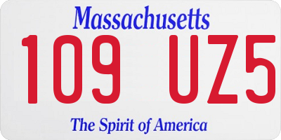 MA license plate 109UZ5