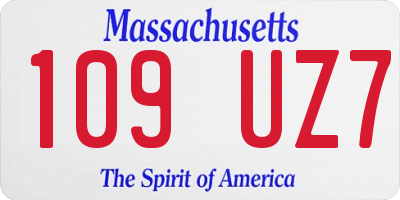 MA license plate 109UZ7