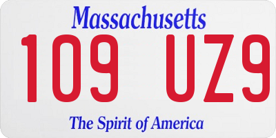 MA license plate 109UZ9
