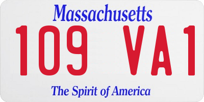 MA license plate 109VA1