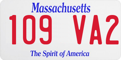 MA license plate 109VA2