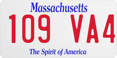 MA license plate 109VA4
