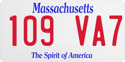 MA license plate 109VA7