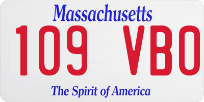 MA license plate 109VB0
