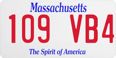 MA license plate 109VB4