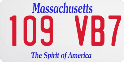 MA license plate 109VB7