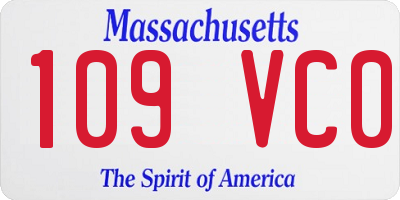 MA license plate 109VC0