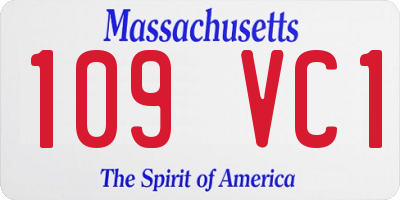 MA license plate 109VC1