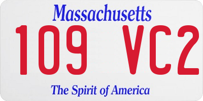 MA license plate 109VC2