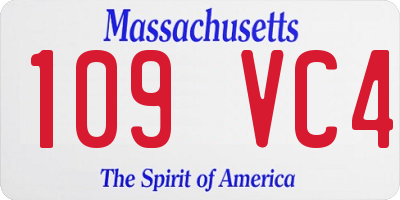 MA license plate 109VC4